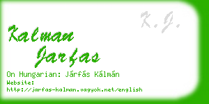 kalman jarfas business card